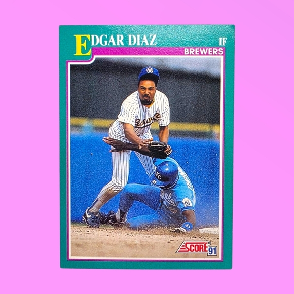 1991 Score Edgar Diaz Milwaukee Brewers #576 Baseball Card - Picture 1 of 4